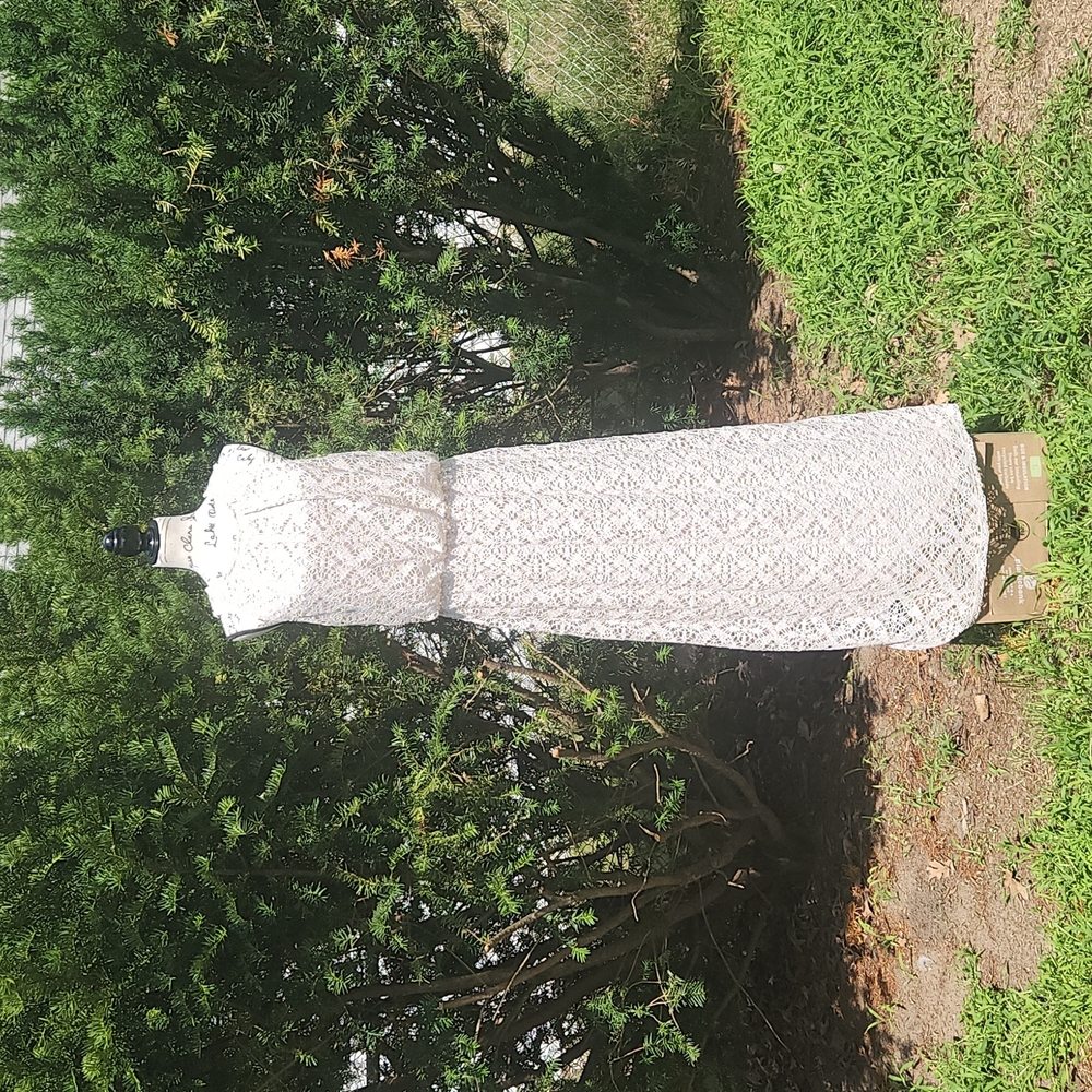 LONDON TIMES ▪︎ Crochet Full Length Drop Waist Dress, Size 12